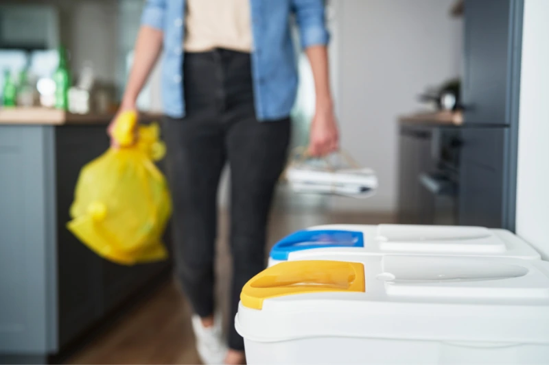 Proper waste management Use recyclable and non recyclable waste bins