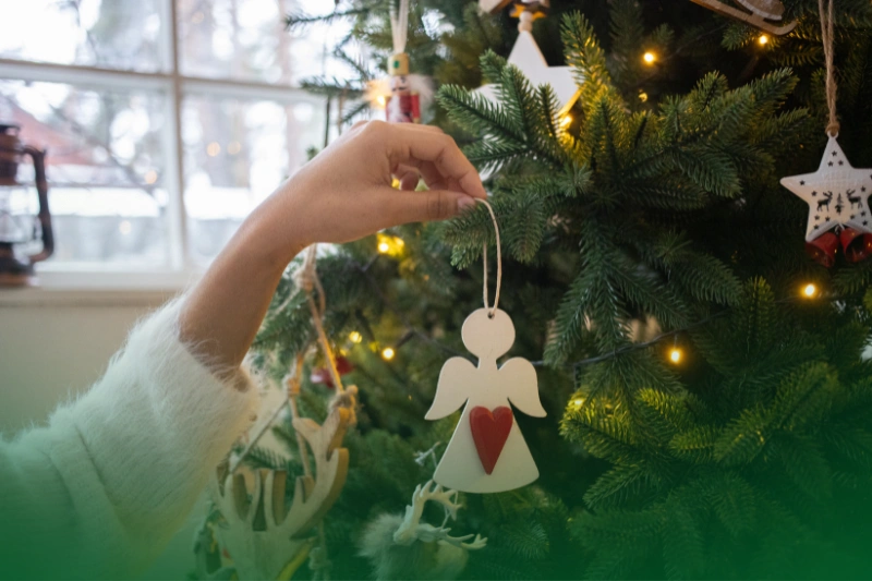 Christmas Decorationss a christmas tree with ornaments and lights
