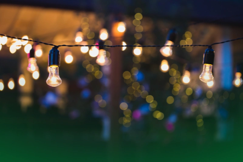 Indoor and Outdoor Lighting a string of lights at night for ber months home tips