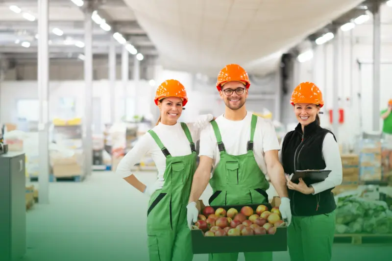 Protecting Food Quality food engineers showing off their produce