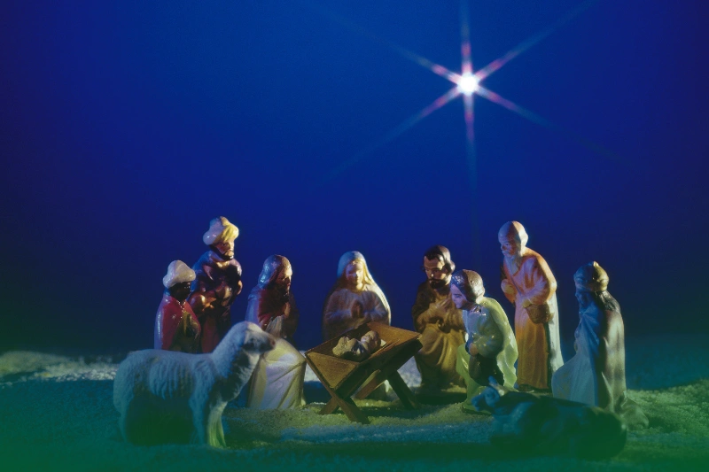 Simbang Gabii the birth of Jesus scene with a baby a manger